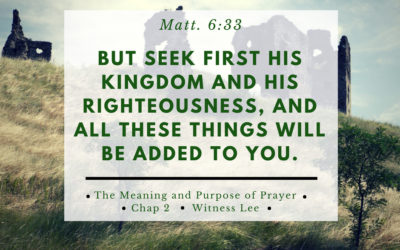 Two Lessons We Need To Learn On Prayer